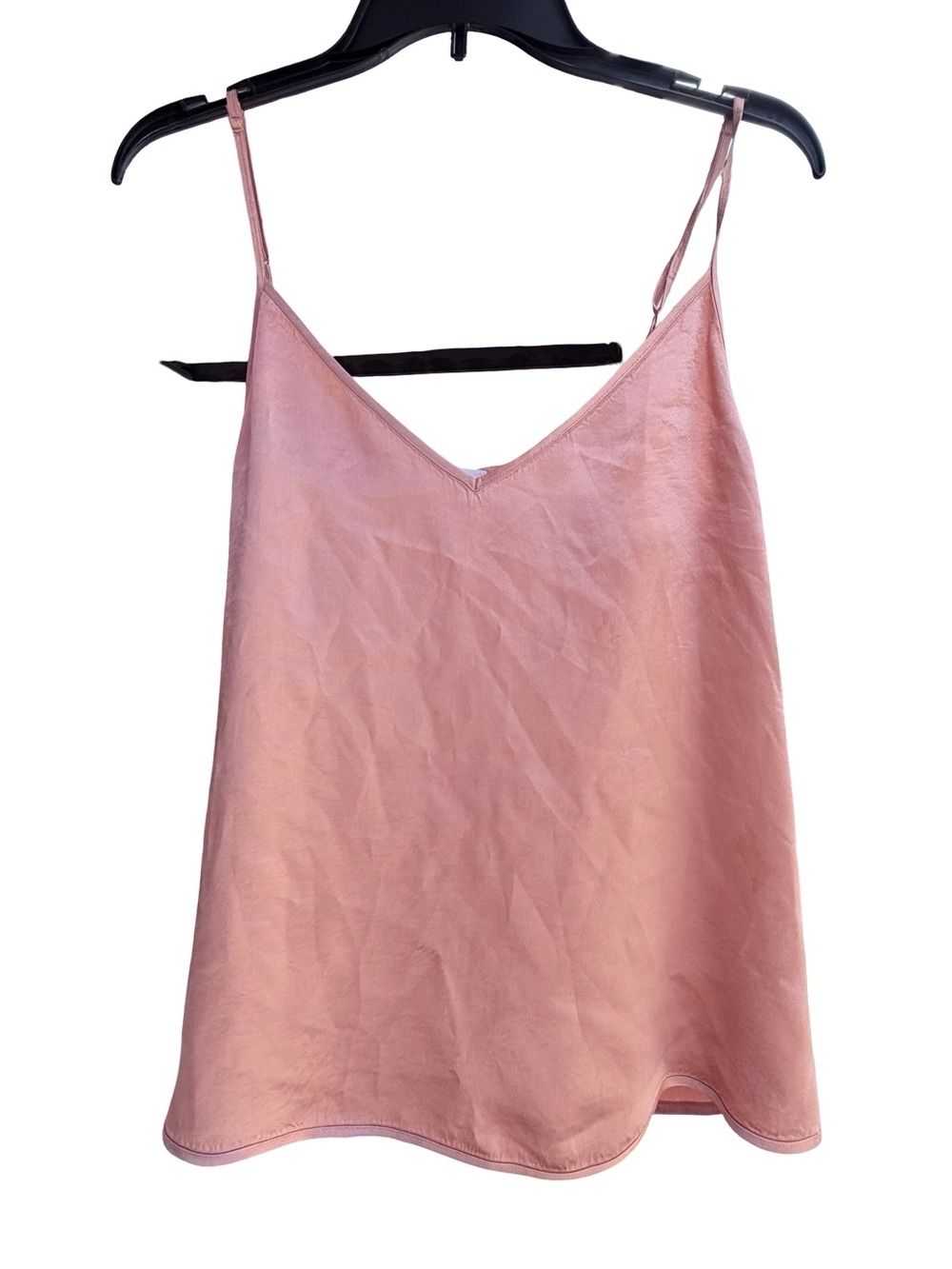 Babaton Aritzia Blush Peach Satin V-Neck Cami Top